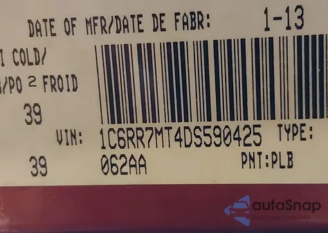 2013 Ram 1500 Sport z USA, uszkodzony, nr VIN 1C6RR7MT4DS590425